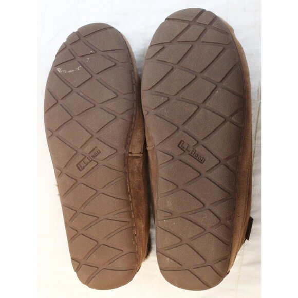 L.L. Bean Men\'s Brown Suede Slippers sz 10 Shearling Lined Wicked Good main image 5